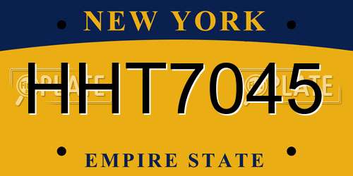 HHT7045 New York License Plate