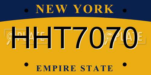 HHT7070 New York License Plate