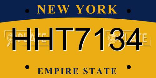 HHT7134 New York License Plate