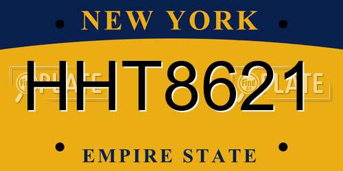HHT8621 New York License Plate