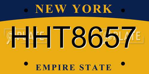 HHT8657 New York License Plate