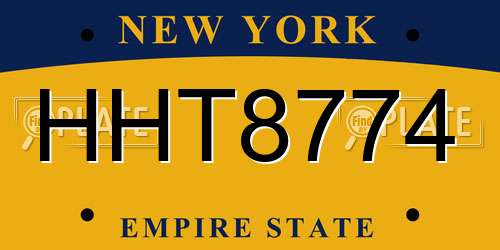 HHT8774 New York License Plate
