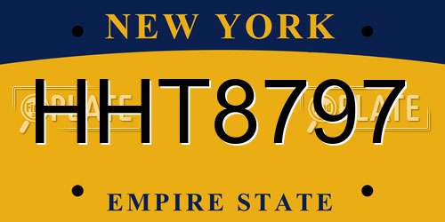 HHT8797 New York License Plate
