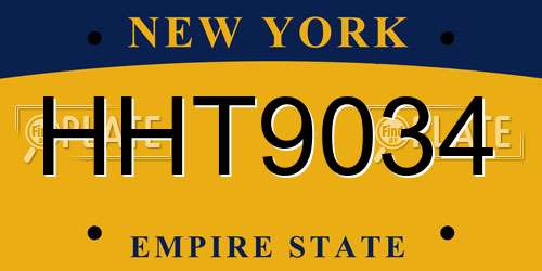 HHT9034 New York License Plate