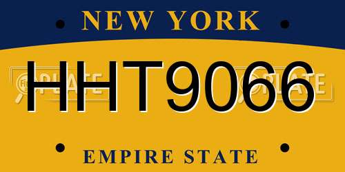 HHT9066 New York License Plate