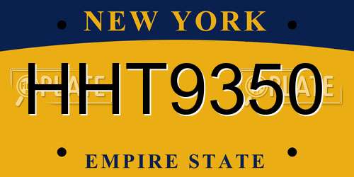 HHT9350 New York License Plate