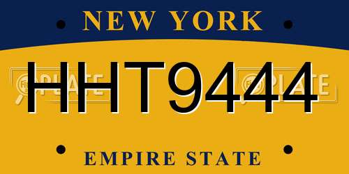 HHT9444 New York License Plate