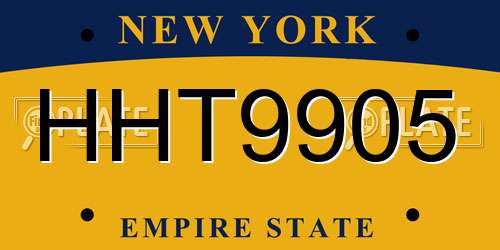HHT9905 New York License Plate