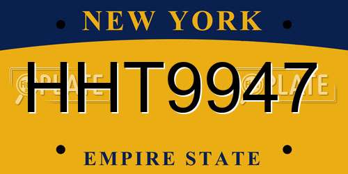 HHT9947 New York License Plate