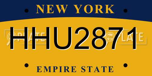 HHU2871 New York License Plate