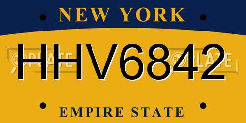 HHV6842 New York License Plate