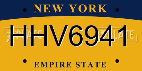 HHV6941 New York License Plate