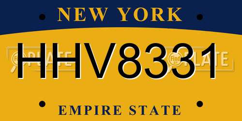 HHV8331 New York License Plate