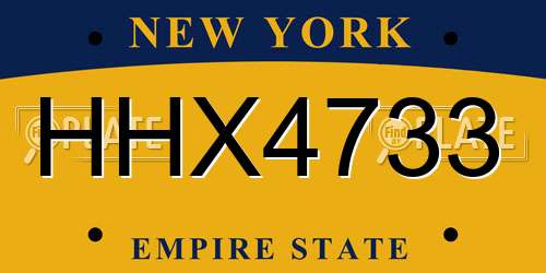 HHX4733 New York License Plate