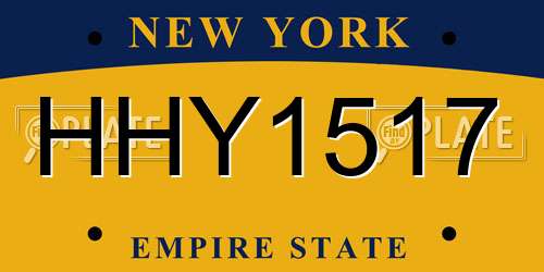 HHY1517 New York License Plate