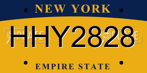 HHY2828 New York License Plate