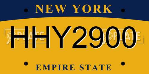 HHY2900 New York License Plate