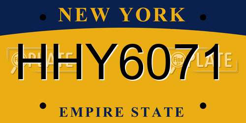 HHY6071 New York License Plate