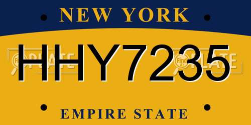 HHY7235 New York License Plate
