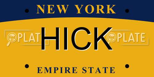 HICK New York License Plate