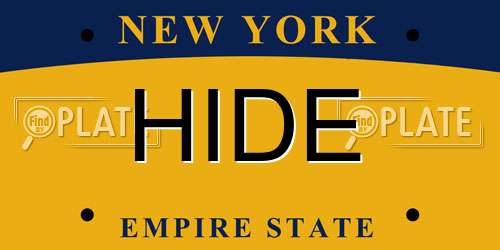 HIDE New York License Plate