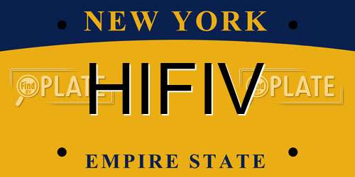 HIFIV New York License Plate