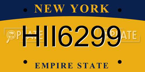 HII6299 New York License Plate
