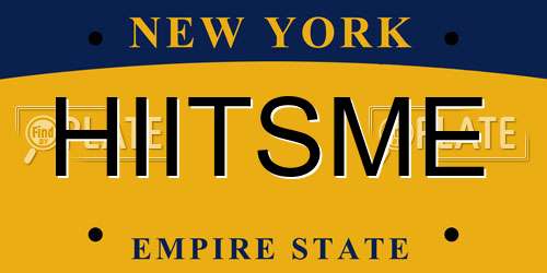 HIITSME New York License Plate
