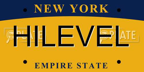 HILEVEL New York License Plate