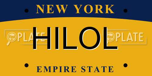 HILOL New York License Plate