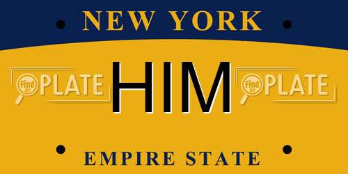 HIM New York License Plate