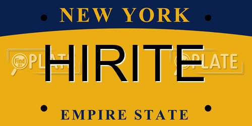 HIRITE New York License Plate