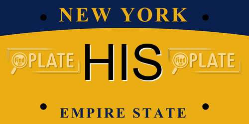 HIS New York License Plate
