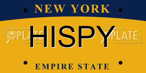 HISPY New York License Plate
