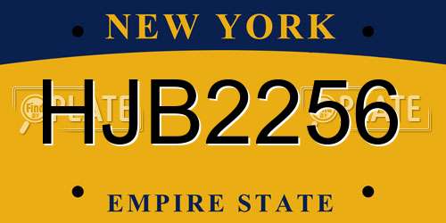 HJB2256 New York License Plate