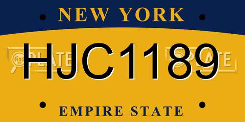 HJC1189 New York License Plate