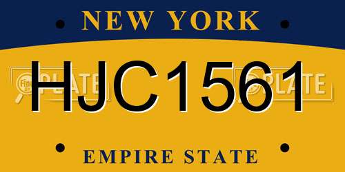 HJC1561 New York License Plate