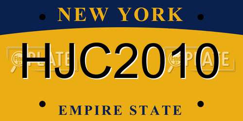 HJC2010 New York License Plate