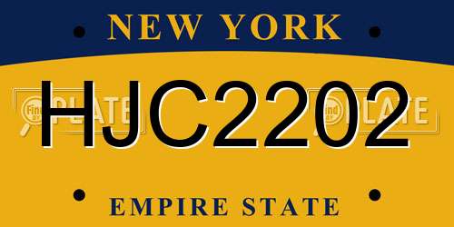 HJC2202 New York License Plate