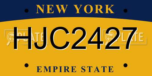 HJC2427 New York License Plate