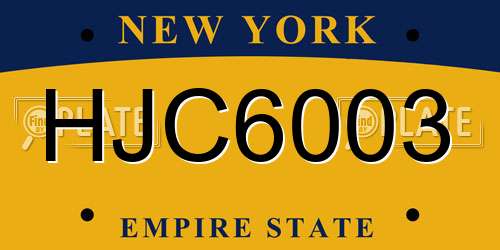 HJC6003 New York License Plate