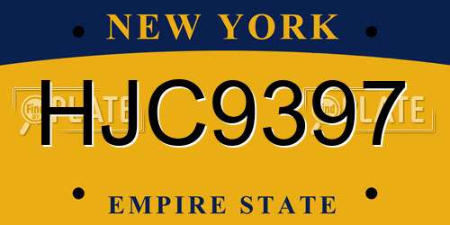 HJC9397 New York License Plate