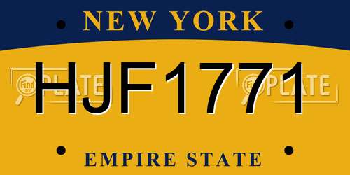 HJF1771 New York License Plate