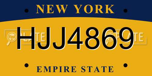 HJJ4869 New York License Plate