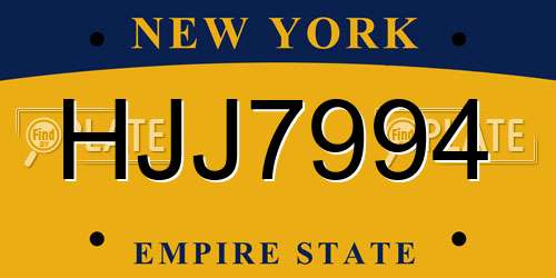 HJJ7994 New York License Plate