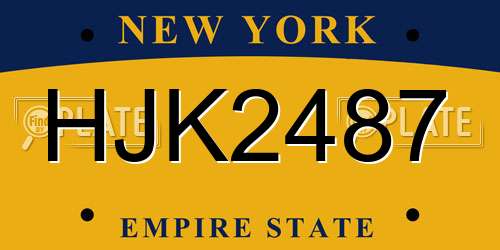 HJK2487 New York License Plate