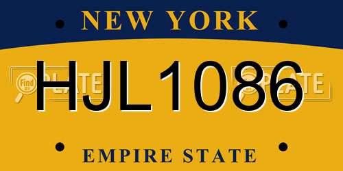 HJL1086 New York License Plate