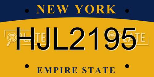 HJL2195 New York License Plate