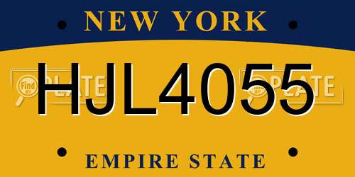 HJL4055 New York License Plate