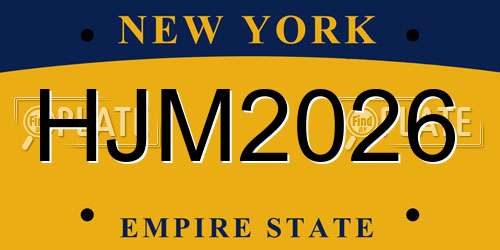 HJM2026 New York License Plate